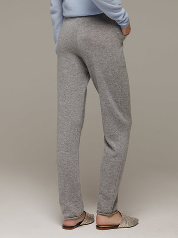 Женские серые брюки с карманами из 100% кашемира - фото 4