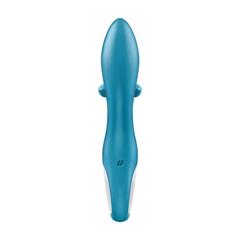 Бирюзовый вибратор-кролик Embrace Me - 21,2 см. - 