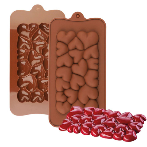 Силиконовая форма для плитки шоколада Сердца