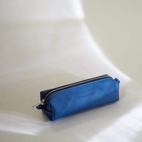 Ключница Coffre из кожи теленка, цвета синий королевский