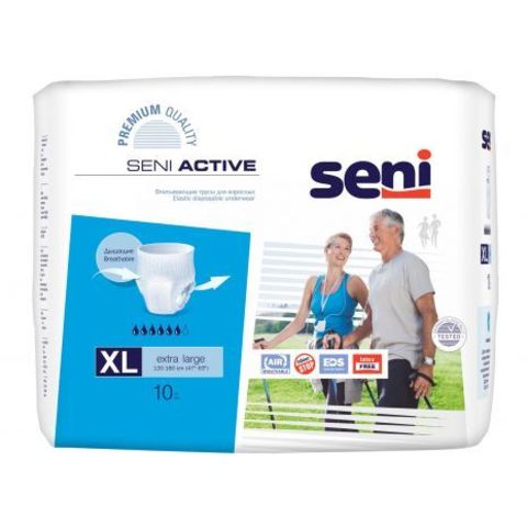 Впитывающие трусы Seni Active (Extra Large) 10 шт. (120-160 см) , впит. 1800мл