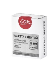 Кассета с лентой S'OK by Sakura Printing TZEFX141 для Brother,  черный на прозрачном, 18мм, 8м , наклейка