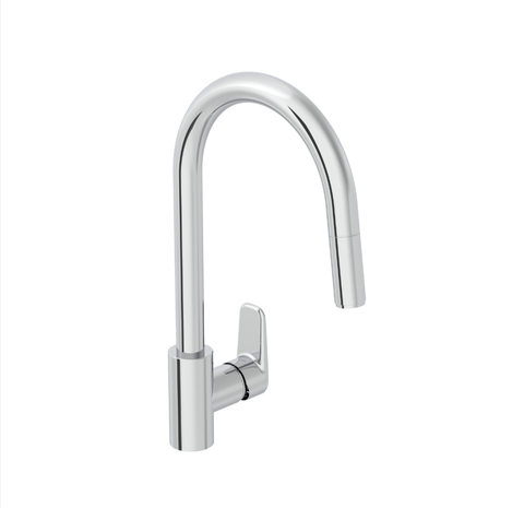 Vitra A43445EXP Flow Soft Смеситель для кухни с выдвижным изливом С-типа, хром