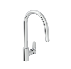 Vitra A43445EXP Flow Soft Смеситель для кухни с выдвижным изливом С-типа, хром фото