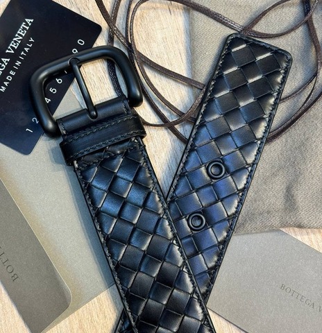 Ремень Bottega Veneta 4 см, черный.