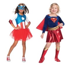 Супергероини костюм для девочки Супергерл и Капитан Америка