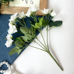№2 Розы искусственные остроконечные, цвет молочный, 30 см, набор 2 букета.