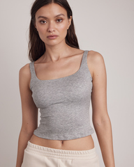 Топ Fay Tank Top Light Hemp Grey