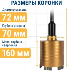 Коронка алмазная по бетону ПРАКТИКА 