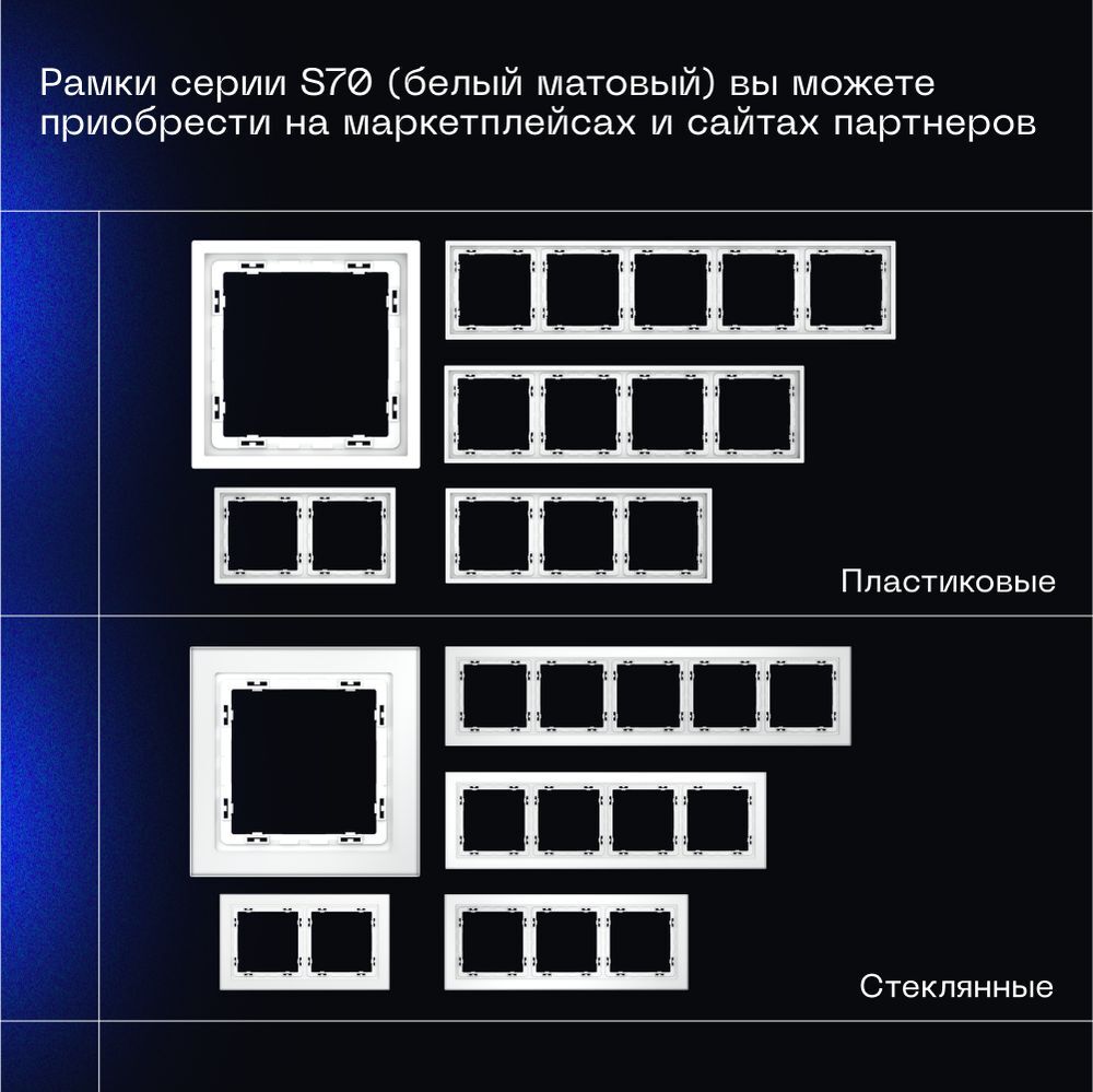 Выключатель встраиваемый Voltum S70 трехклавишный 10А, (белый матовый) VLS030102