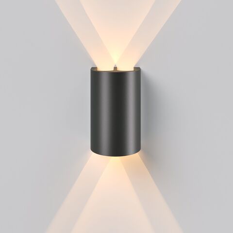 Уличный настенный светодиодный светильник Elektrostandard Twinray 35194/W 3000K черный