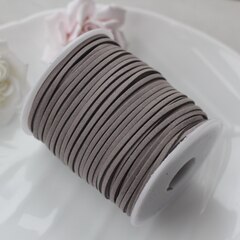 Шнур замшевый (искусственный), серый, 2,3*1 мм, 1 метр, ШН003