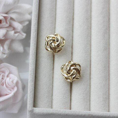 Швензы Плетёный узел 15 мм с английским замком, позолота, Ш123