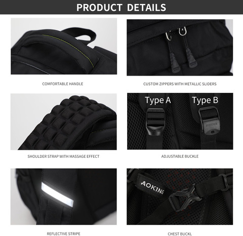 Картинка рюкзак городской Aoking SN57605-7A Black - 8