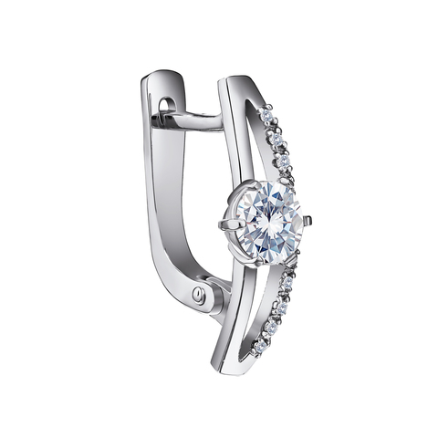 Серебряные серьги с фианитами 925 прoбы