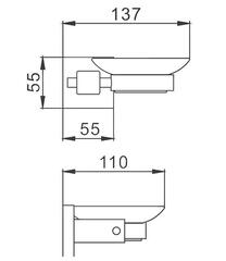 Мыльница стеклянная навесная HAIBA HB8902 черная