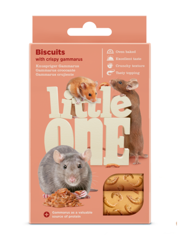 Little One лакомство для грызунов бисквиты с хрустящим гаммарусом 35 гр