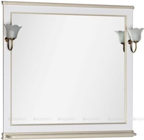 Aquanet 182647 Компл.1 - Зеркало Валенса 100 цв.белый краколет/золото (182647)