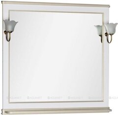 Aquanet 182647 Компл.1 - Зеркало Валенса 100 цв.белый краколет/золото (182647) фото