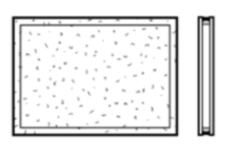 Матовая панель SAN 345x220x16мм.