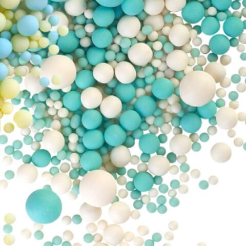 Воздушный рис в цветной кондитерской глазури матовый, (голубой - белоснежный) 50 г