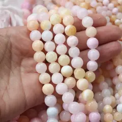 Тонированный кварц, микс, шарик, 10 мм, нить, К029