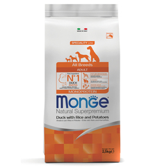 Корм для собак Monge Dog Speciality Line Monoprotein, из утки с рисом и картофелем 2,5 кг