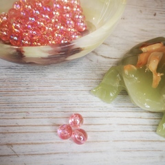 Бусины круглые перламутр розовый радужный 8мм (50шт)