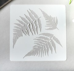 Трафарет пластик "Листья папоротника" 13х13 см