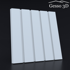 Гипсовая 3D панель Рейка широкая