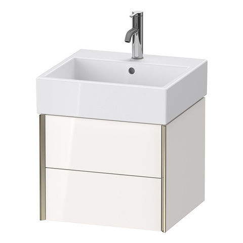 Duravit XViu Тумба подвесная 397x484x454мм, для раковины #235050, 2 ящика, цвет: белый глянцевый/champagne matt XV43330B122