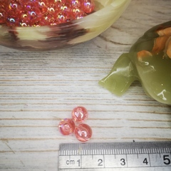 Бусины круглые перламутр розовый радужный 8мм (50шт)