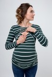 Лонгслив для беременных и кормящих 08916 зеленый