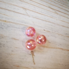 Бусины круглые перламутр розовый радужный 8мм (50шт)