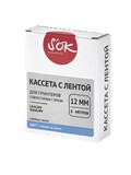 Кассета с лентой S'OK by Sakura Printing K4LWV для Epson , белый на синем, 12мм, 8м