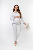 Утепленный спортивный костюм для беременных и кормящих 10123 серый