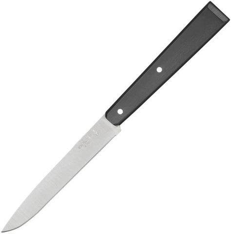 Нож кухонный Opinel №12, стальной столовый, лезвие: 110 mm, черный, (001612)