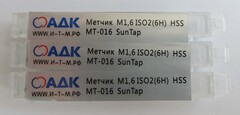 Метчик  M1,6 ISO2(6H) DIN371-C HSS TiN   SunTap MT-016