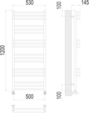 Полотенцесушитель Terminus Соренто П18 500х1200