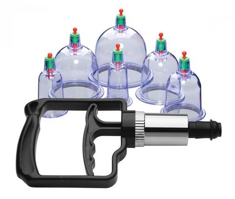 Набор помп для стимуляции Sukshen 6 Piece Cupping Set with Acu-Points - XR Brands Master Series AF193