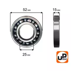 Подшипник шариковый UNITED PARTS 6205 (90-0461)