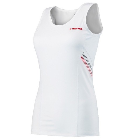 Теннисный топ для девочек Head Club Tank white red