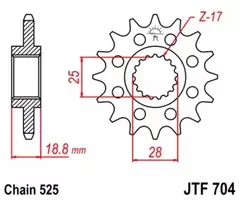 Звезда мотоциклетная JT JTF704.17RB с демпфером