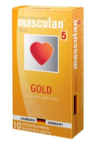 Презервативы Masculan Ultra 5 Gold с ароматом ванили - 10 шт. - Masculan Masculan Gold №10