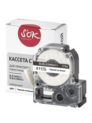 Кассета с лентой S'OK by Sakura Printing BLK5WBA11 для Epson , черный на белом, φ11мм, 2.5м