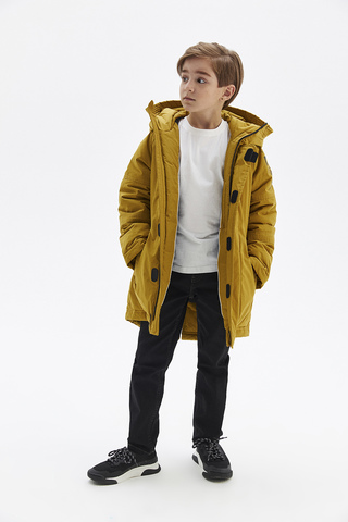 Горчичная удлиненная куртка PULKA 128-164