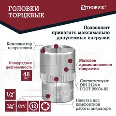 Thorvik TS108/12 Набор инструмента универсальный 1/4