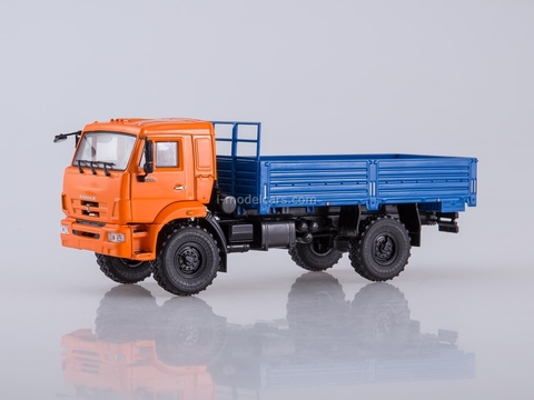 KAMAZ-43502 flatbed truck orange-blue 1:43 PAO KAMAZ