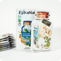 Шампунь краска черный цвет ExtraHair® 10 саше по 30 мл.