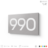 Номер на дверь 990, табличка на дверь для офиса, квартиры, кабинета, аудитории, склада, серая 120х70 мм, Айдентика Технолоджи